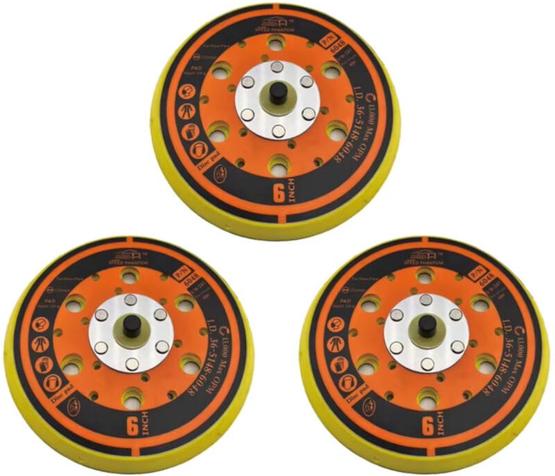 150mm Klett Schleifteller / Stützteller / Haftteller kompatibel mit Mirka 916GV48 Backup Pad, 5/16 x 24 Gewinde, hart, 4...