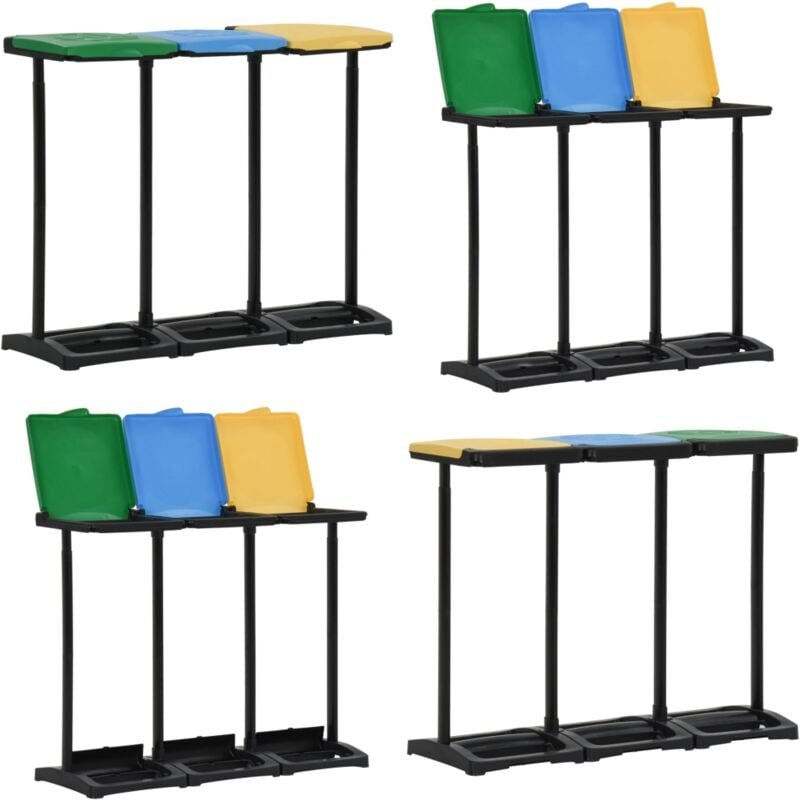 Müllsackständer mit Deckel 240-330 L Mehrfarbig PP - Müllsackständer - Abfallsammler - Home & Living