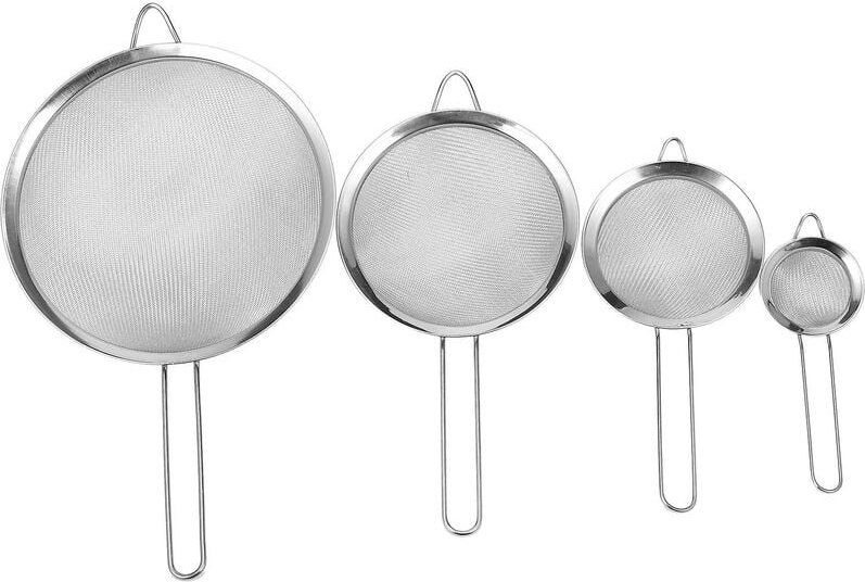 4 Stück. Sieb-Sieb-Sieb-Set 7/12/16/22 cm aus Edelstahl – Nudelsieb