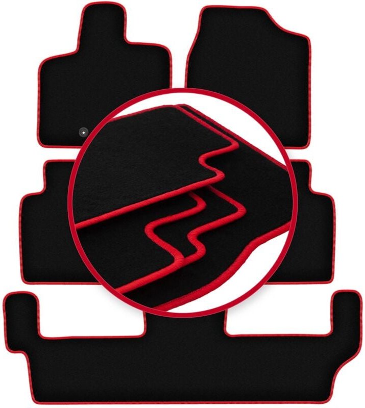CARLUX-RED Autofußmatten für: Chrysler Grand Voyager V 7-Sitzer (2008-2016)