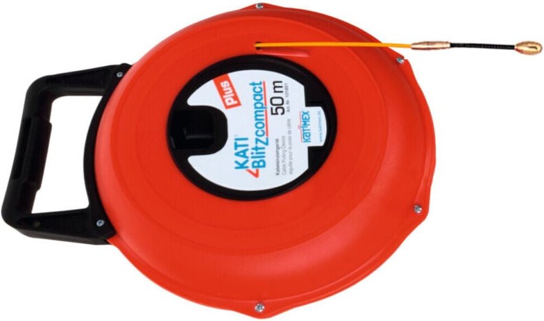 Kabeleinziehband-Glasfaser-Kati Blitz compact in Kunststoff-Box, Bandlänge: 50 m - Katimex