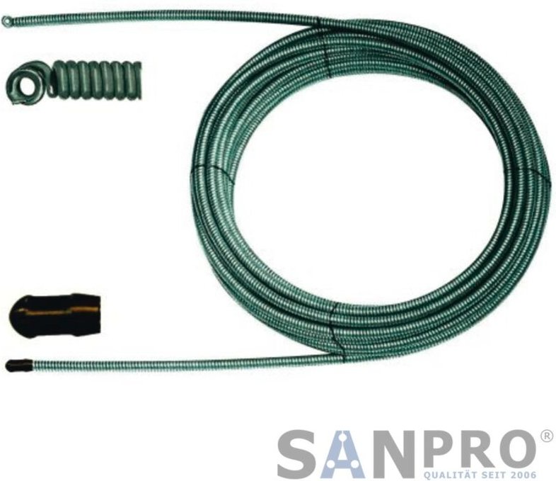 Einziehspirale Stahldraht 4-fach gedreht Einziehdrahtmit Kappe/Zugöse 10m