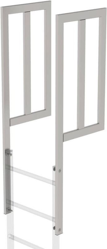 Ausstiegsholm mit Geländeransatz Edelstahl 1.585 mm - 068050 - Günzburger Steigtechnik