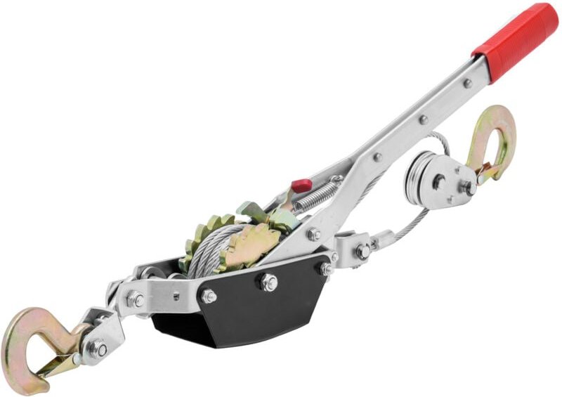 Handhebelseilzug, 2 Tonnen (4.409 lbs) Zugkraft, 3,7 m Stahlkabel, 2 Haken, Hochleistungs-Ratschen-Handseilwinde mit Dop...