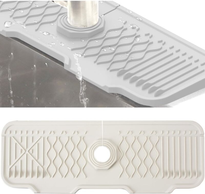 Wasserhahnmatte aus Silikon, Spritzschutz für Spülbecken, Abtropfschale für Wasserhahngriffe, Spülbeckenmatte für Küchen...