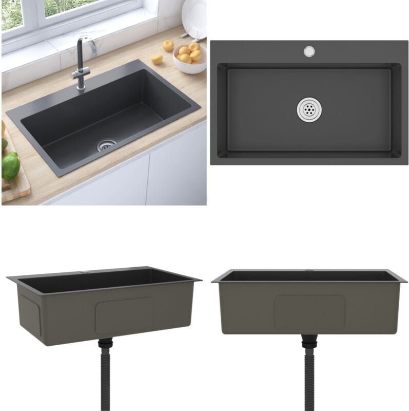 Handgemachte Einbauspüle Schwarz Edelstahl - Küchenspüle - Küchenspülen - Home & Living - Schwarz