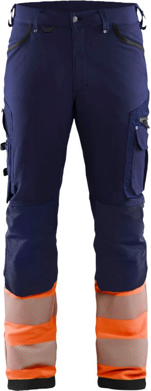 Arbeitshose mit Stretch, Hochsichtbarkeit Klasse 1 1193 - Marine/Orange M - DE(42) - AT(C48) - Kurz