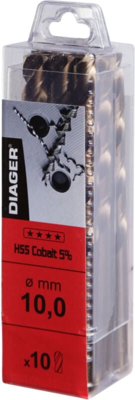 Thumbnail - Pack von 10 - Metallbohrer Cobalt HSS 5% - 700 Ø 7 Länge. Nutzlänge 69 Gesamtlänge 109