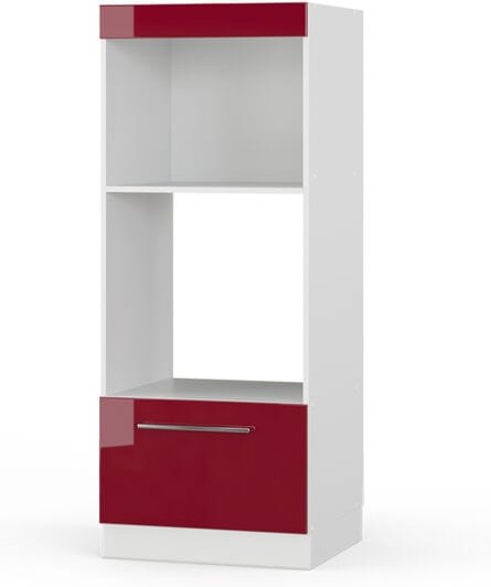 Vicco - Mikrowellenschrank Fame-Line, Bordeaux Hochglanz, 60 cm offen