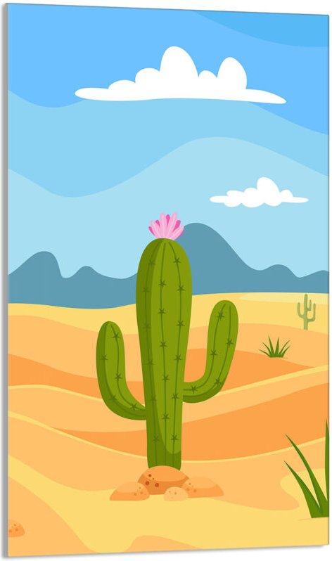 Glasschneidebrett 30x52 Kaktus