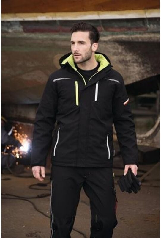 Thumbnail - Terrax Workwear - Softshell-Berufsparka Gr.XL schwarz/limette terrax 61534-1048-XL