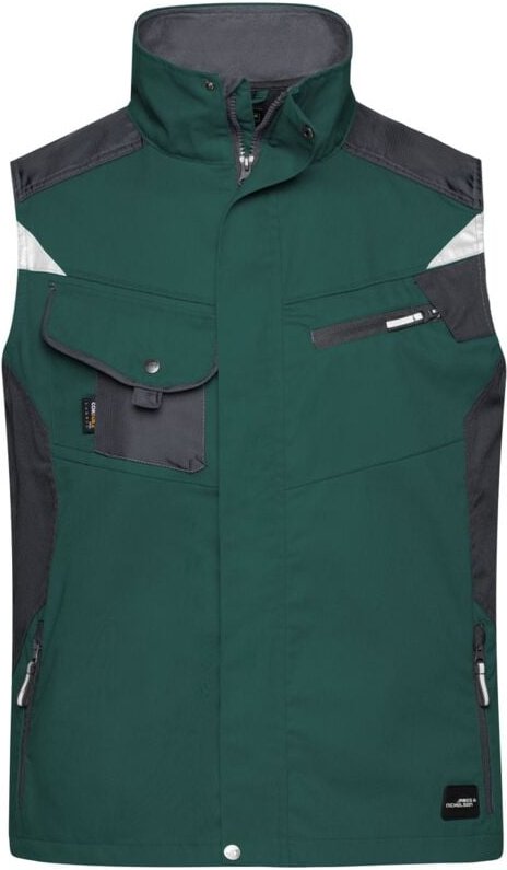 James&nicholson - Workwear Weste JN822 Gr. 5XL dark-green/black