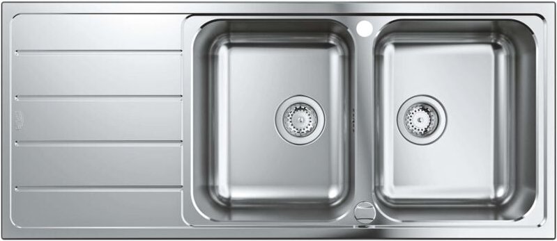 Abwäschen - Spülbecken K500 mit automatischem Ablauf, 116x50 cm, gebürsteter Edelstahl 31588SD1 - Grohe