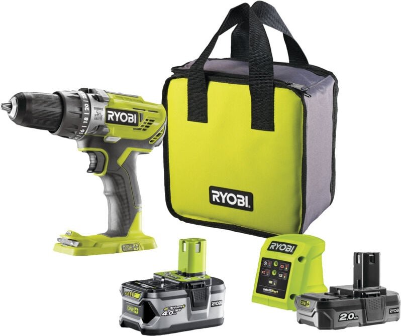 Ryobi R18PD3-0 Bohrschrauber-Schlagbatterie 18 V 50 Nm (4,0 + 2,0) Ah