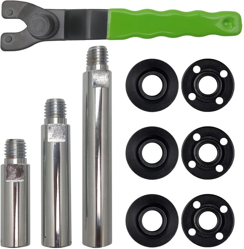 5/8"-11 Winkelschleifer-Verlängerung mit Pleuelstange, verstellbarer Schleiferschlüssel, Flanschmutter-Kit, Auto-Polier-...