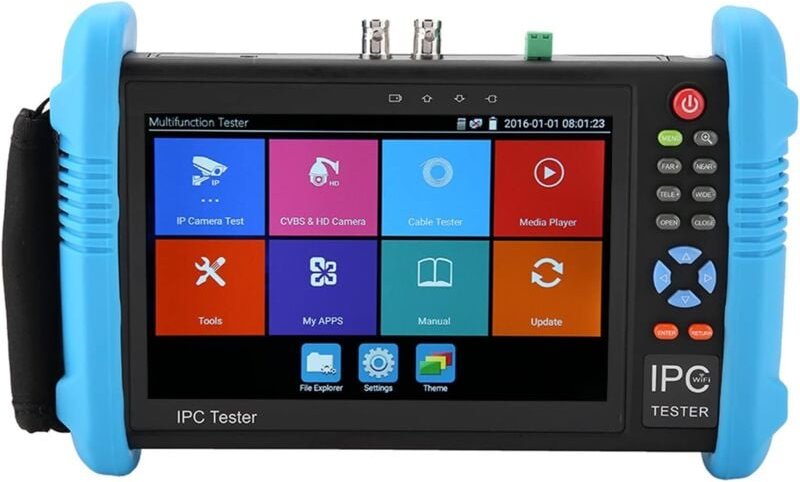 POE-CCTV-Tester, 7 Zoll IPS H.265 4K-Touchscreen, IP-Kameratester, CVBS-Analogtester, integriertes WLAN mit POE/8G-TF-Ka...