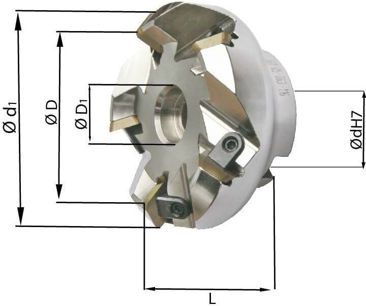 Planfräser 45Grad Z5 Innenkühlung mit KlemmungD63mm