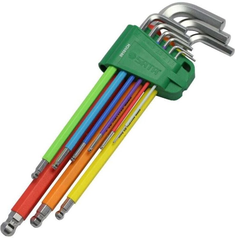 SCTX009S 9-teiliger farbcodierter extralanger Torx-Schlüsselsatz – Größen T10 bis T50