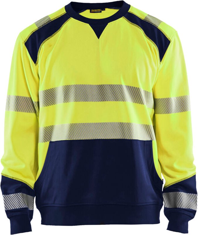 Hochsichtbarer Arbeitssweatshirt 3541 - Neon Gelb / Marine XS