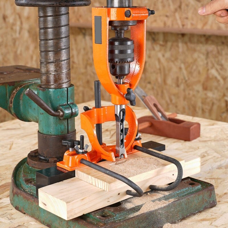 Mophorn - Stemmaufsatz für Bohrmaschine, 4-Bohrer-Vierkantlochmeißel-Set, Holzbearbeitungs-Einsteck- und Zapfenwerkzeuge...