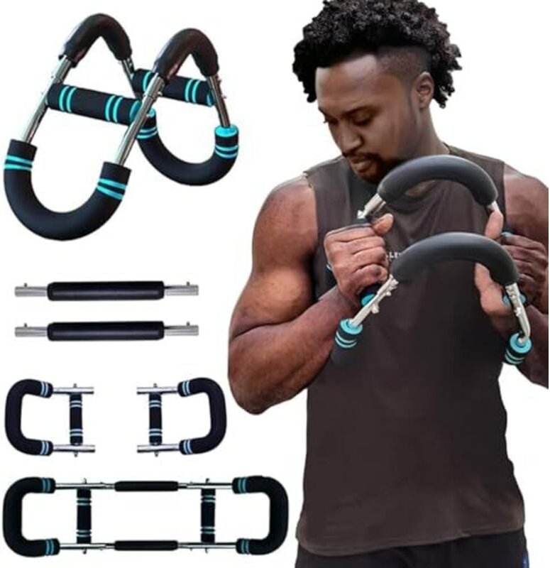 Twister Armtrainer, U-förmiger Verstellbares Brust, Arm & Oberschenkel Trainingsgerät 30-50 kg / 70-110 lb, Tragbarer Fe...