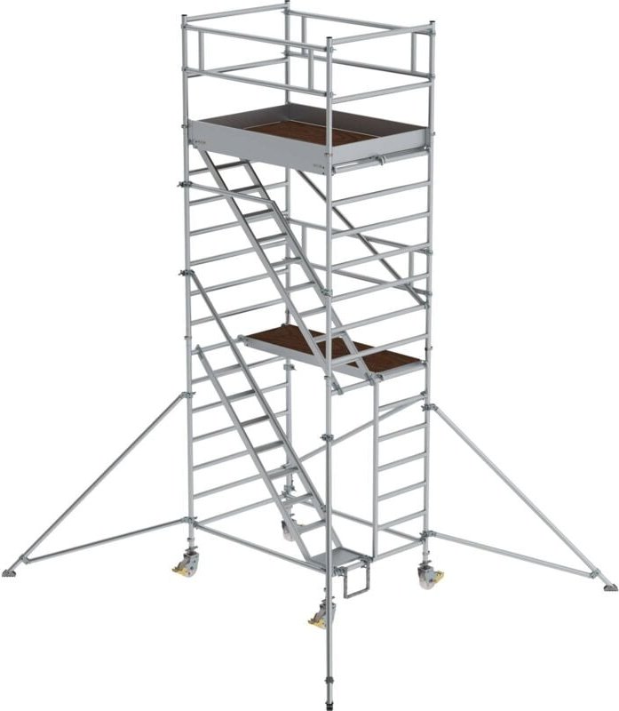 Günzburger Steigtechnik Rollgerüst 1,35 x 1,8 m mit Schrägaufstiegen & Ausleger Plattformhöhe 4,35 m - 167200