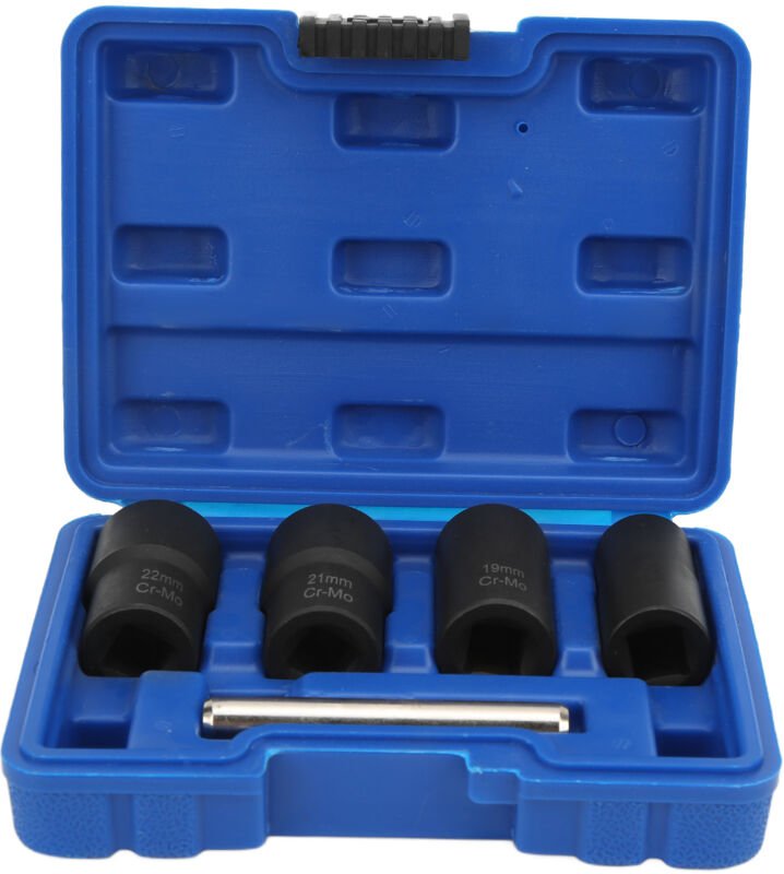 Jeffergarden 5pcs Mut Bolt Remover -Set 1/2 -Zoll -Antriebsaufpralleextraktionswerkzeug 17mm 19 mm 21 mm 22 mm für die a...