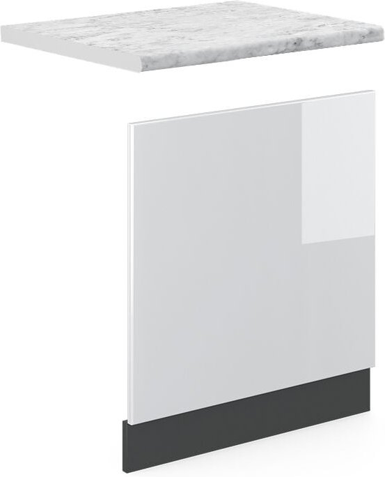 Thumbnail - Vicco - Frontblende R-Line, Weiß Hochglanz, 60 cm , ap Marmor