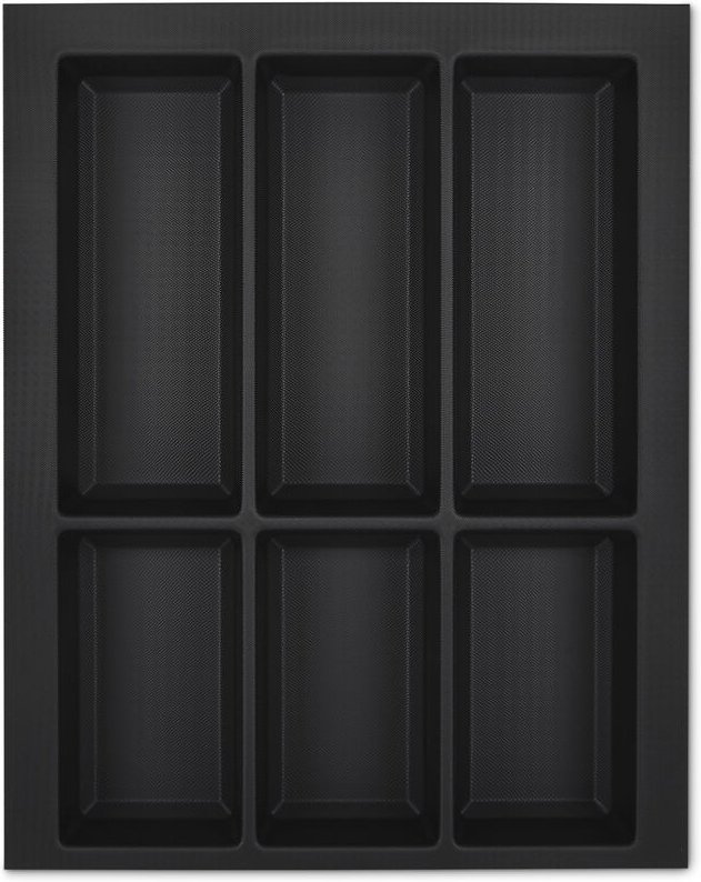 Thumbnail - Orga-box - vii Besteckeinsatz Besteckkasten schwarz 450 mm mit Softtouch Oberfläche