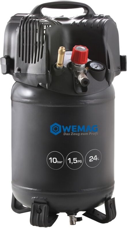 WEMAG WEMAG-Druckluft Kompressor 200-24 ECO 10Bar 24 L. Kessel stehend 230V/50Hz ölfrei