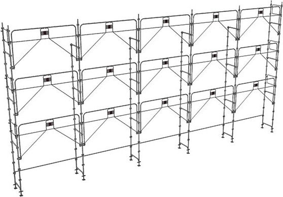 Gerüst 128m² - Struktur allein - Gelände Version - MEKA48P-128-S
