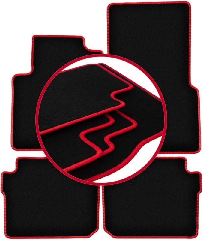 CARLUX-RED Auto-Fußmatten für: Smart ForFour I Fließheck (2004-2007)