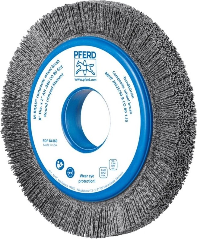 PFERD TOOLS COMPOSITE Rundbürste RBUP Ø 150x13x50,8 mm Bohrung Keramik-Filament-Ø 1,10mm Korn 80 stationär
