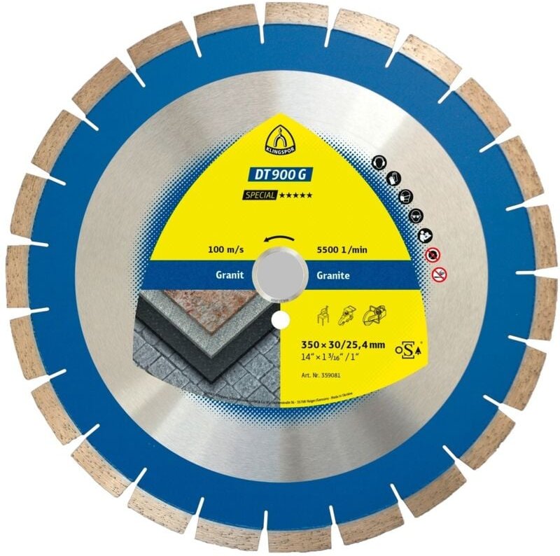 Klingspor DT 900 G Diamanttrennscheiben, 300 x 2,8 x 30 mm 20 Segmente 40 x 2,8 x 14 mm, Standardverzahnung Reduzierring...