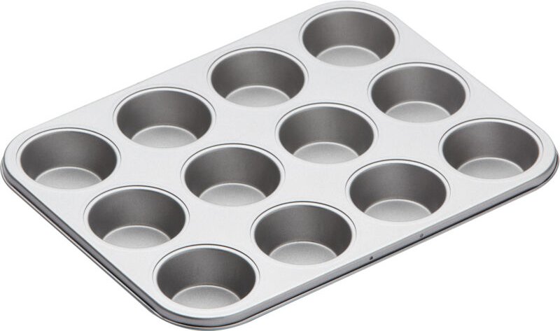 KitchenCraft Tablett de 12 Cupcake-Löcher de Kohlenstoffstahl, 35 x 28,5 x 3 cm