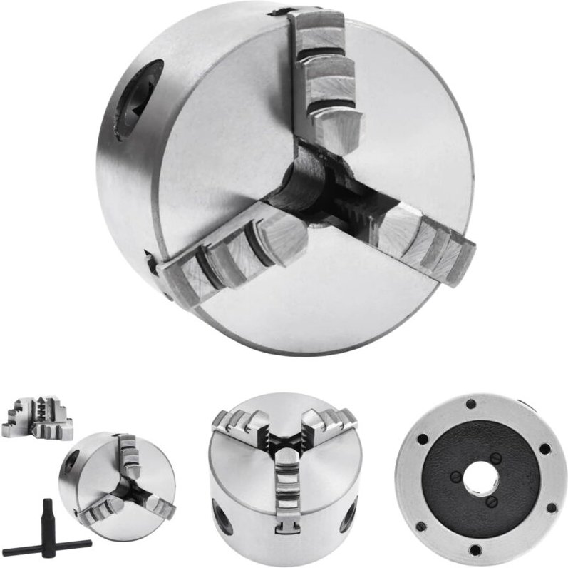 The Living Store - 3-Backen-Drehfutter Selbstzentrierend 80 mm Stahl - Schraubzwingen & -stöcke