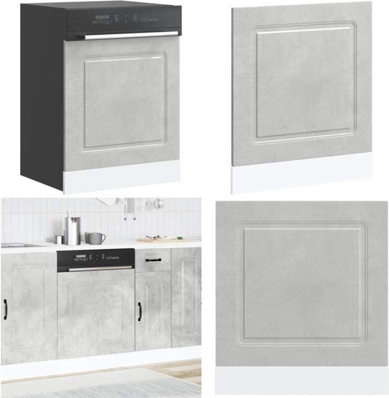 Geschirrspülerblende Kalmar Betongrau 60x1,5x67cm Holzwerkstoff - Vidaxl