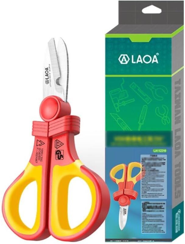 Elektrikerschere, VDE-isoliert, Widerstandsspannung 1000 v, multifunktionale Drahtschere, DIY-Schere - Dolaso