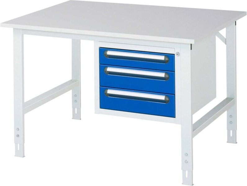 Rau Arbeitstisch Tom höhenverstellbar KM04, B1250xT1000xH760-1080mm, M-Platte-22mm