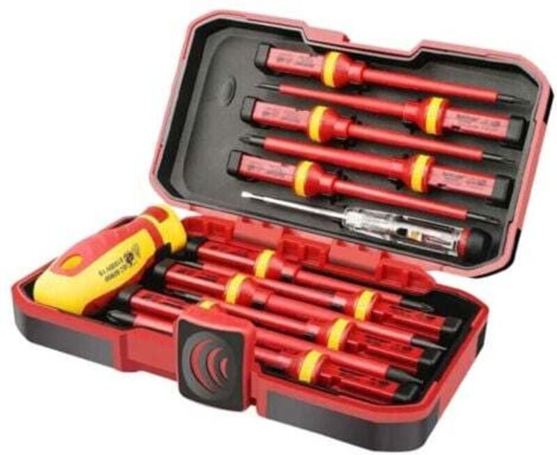 Thumbnail - Schraubendreher-Set, 13-teilig, isoliertes Schraubendreher-Set, CR-V, Hochspannung, 1000 V, magnetisch, Kreuzschlitz, Sc...