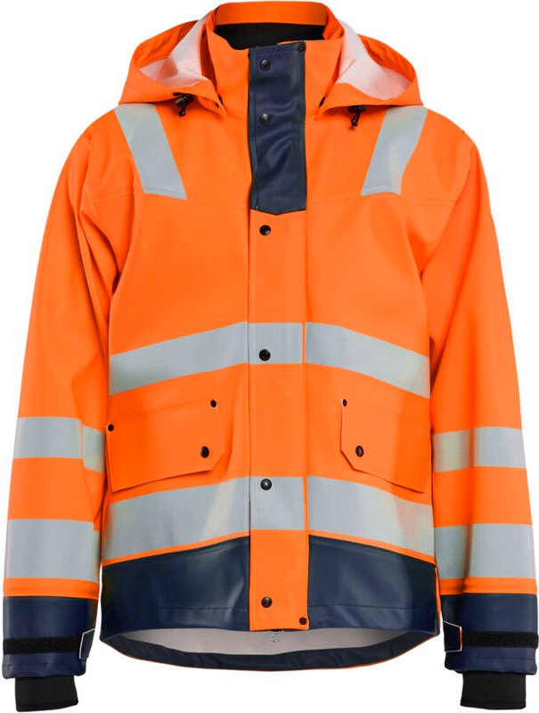 Hochsichtbare Regenjacke Stufe 3 4327 - Neonorange/Navy M