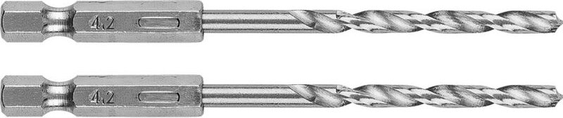 Sechskant-Metallbohrer 4,2 mm, 2-tlg.