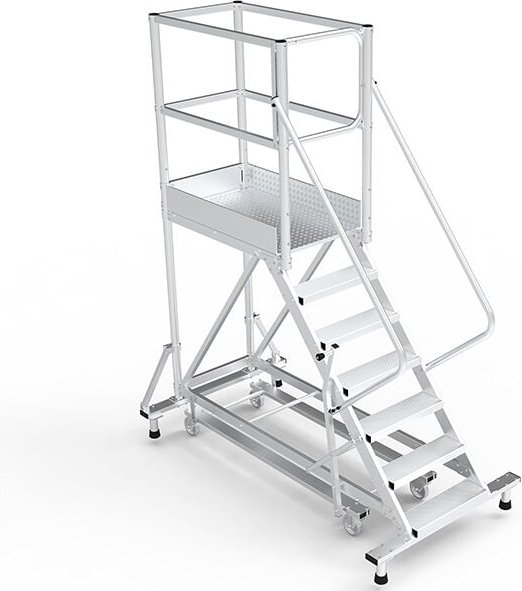 Mobile Plattform mit Geländer total - Maximale Arbeitshöhe 5.00m - PTF115-PT-KRE