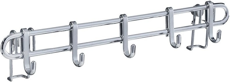 Hakenleiste Style mit 5 Haken, 40 cm, Silber glänzend, verchromtes Metall silber glänzend - silber glänzend - Wenko