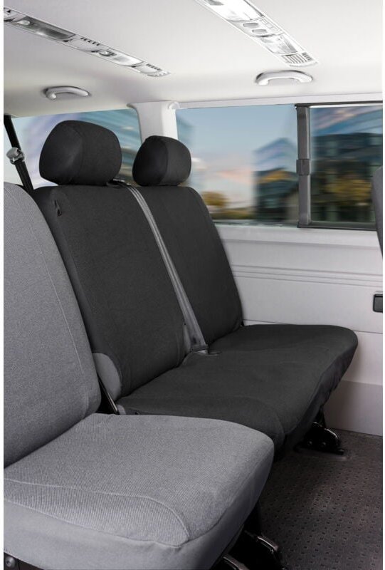 Walser - Passform Sitzbezug aus Stoff kompatibel mit vw T6, Doppelbank hinten