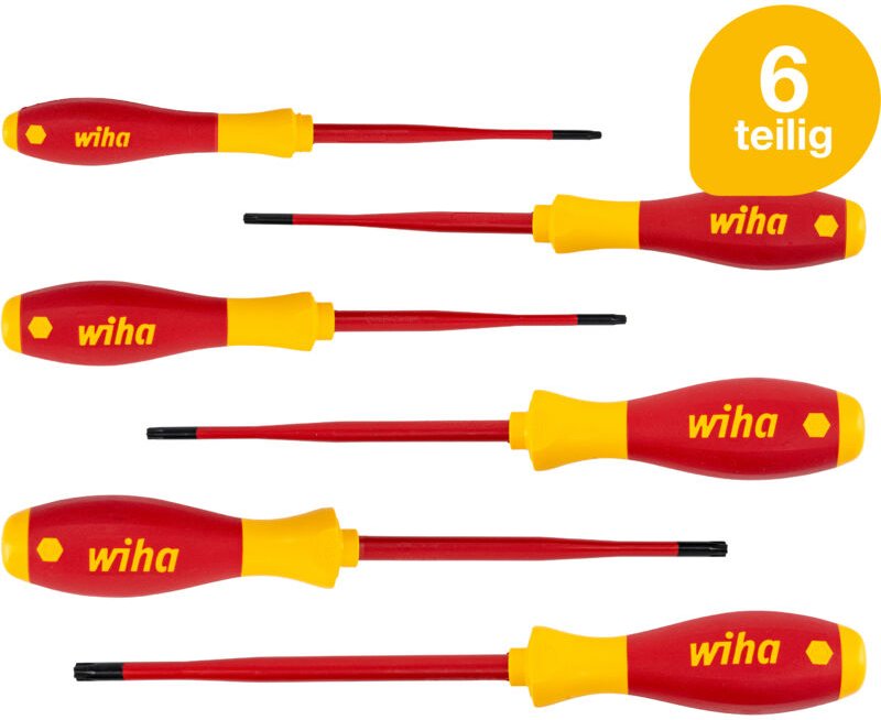 Schraubendreherset SoftFinish slimFix (41245), 6 teilig, Schraubenziehersatz vde Elektriker, isoliert 1000v, Torx mit Lo...