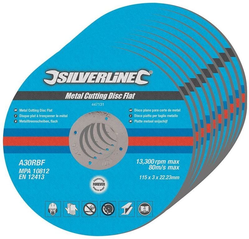 Metalltrennscheiben, flach, 10er-Pckg. 115 x 3 x 22,23 mm