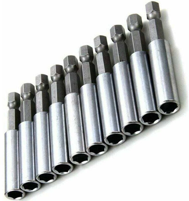 Thumbnail - Magnetischer Bithalter-Satz mit 10 Stück Schraubendreher-Bit-Verlängerung, 1/4-Zoll-Sechskantschaft, Elektrowerkzeug