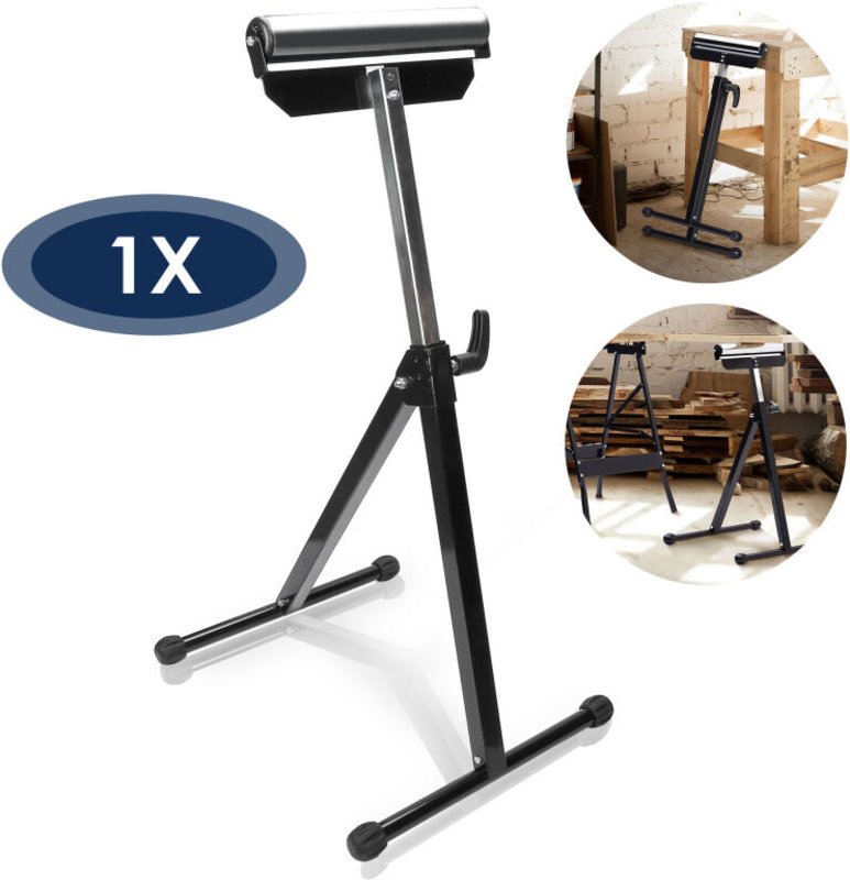 SWANEW 1x Rollenbock Rollen Höhenverstellbar Materialständer Stützbock Rollbock Werkbank
