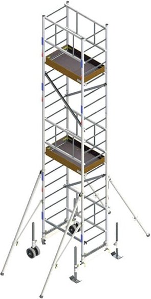 Treppengerüst 2 Podeste - Max. Arbeitshöhe 6.37 m - ME400-TH